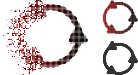 dissolving pixel halftone rotate icon vector image