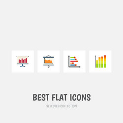 flat icon chart set of graph infographic vector image