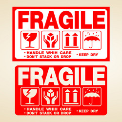 Fragile Handling Shipping Label vector image