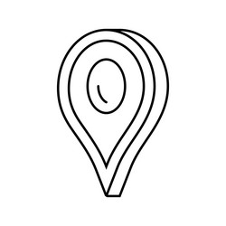 red pointer map location line icon vector image