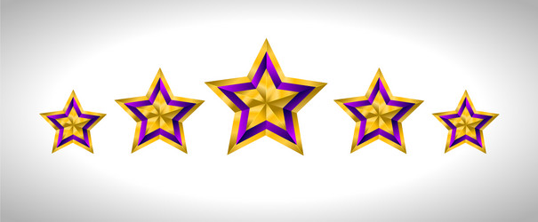 set different types and forms gold color stars vector