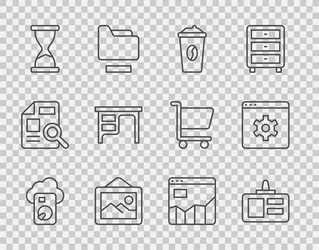 set line cloud database identification badge vector image