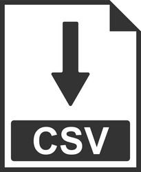 Csv file document icon download button vector