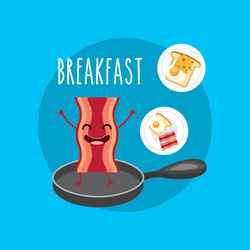 Delicious and nutritive breakfast character vector