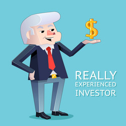 Experienced investor businessman character vector