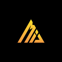 m i monogram initial logo with a yellow triangle vector image