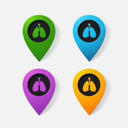 realistic color pointer lungs vector image
