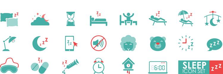 sleep icon set in solid style it contains vector image