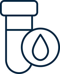 test tube and drop icon block style vector image