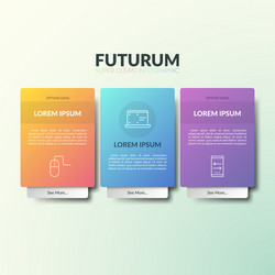 three separate rectangular elements with thin line vector image