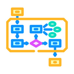 algorithm big data color icon vector image