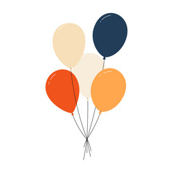 bundle of colorful balloons with strings floating vector image