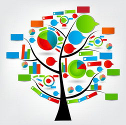 concept of colorful circular banners with arrows vector image