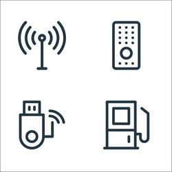 electronics line icons linear set quality vector image