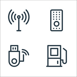 electronics line icons linear set quality vector