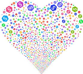 Finance fireworks heart vector