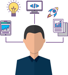 portrait of man coding programmer vector image