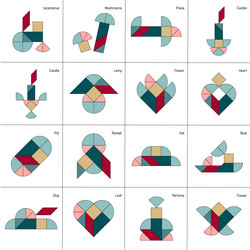 puzzle game leaf schemas with different objects vector image