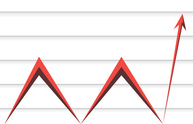 red arrow on the background of lines vector image