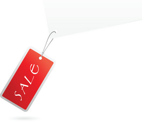 Red sale tag on string vector