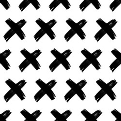 seamless pattern with hand drawn cross symbols vector image