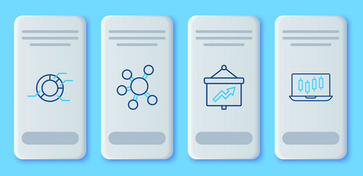 set line project team base board with graph pie vector image