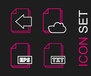 set line txt file document eps cloud storage vector image