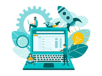 teamwork search engine service optimization vector image
