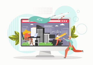 404 error page not found webpage under vector image