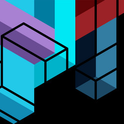 abstract background 3d cubes cubic elements vector image