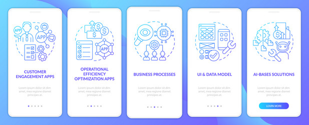 Apps with low code blue gradient onboarding vector