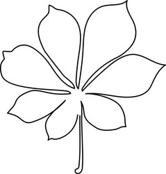 chestnut leaf continuous line drawing one vector image