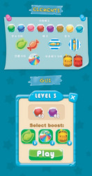 complete set of level button game ui pop-up icon vector image