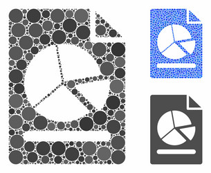 pie chart report page mosaic icon round dots vector image