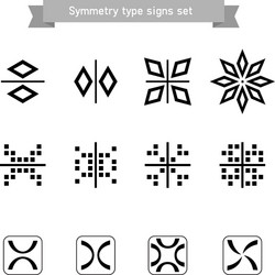 symmetry type signs set vector image