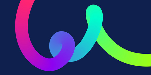 template with colorful gradient squiggles shapes vector image