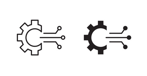 transform filled and outlined icons on white vector image
