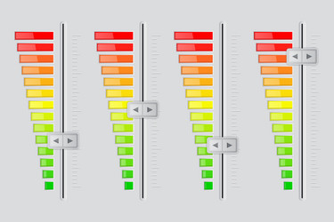 vertical volume sliders from minimum to maximum vector image