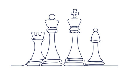 Chess pieces line concept vector