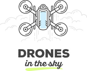 creative top view drone with text on whit vector image