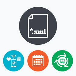 file document icon download xml button vector image