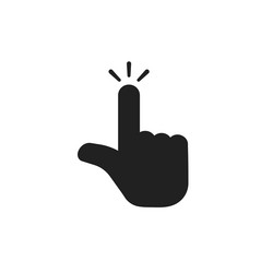 Finger click like black hand push button vector