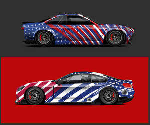 flag car wrap design graphics vector image