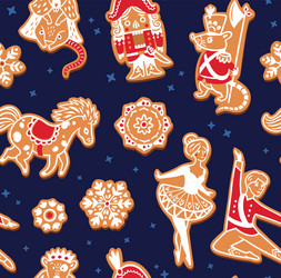 Nutcracker Gingerbread Pattern vector image