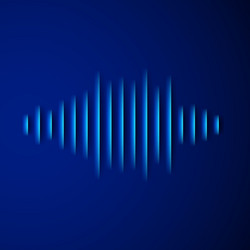 paper sound waveform with shadow vector image