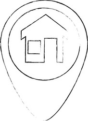 pointer location with house vector image