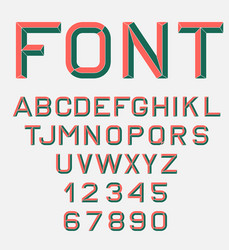 retro alphabet font vector image