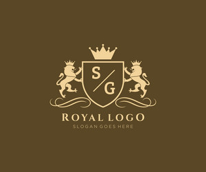 Royal Lion Crest Logo Vector Image