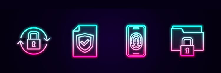set line lock contract with shield mobile vector image