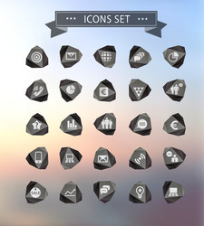 Set of web plat icons on blur vector